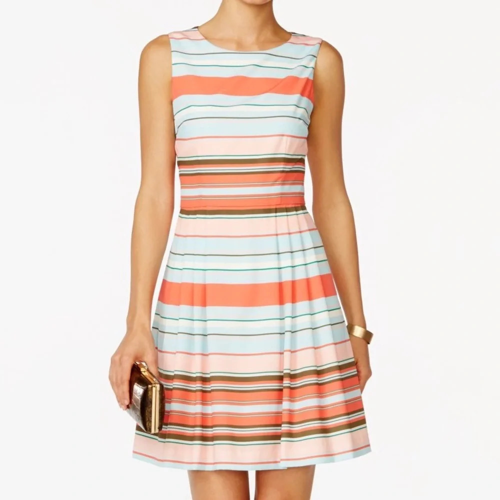 Cynthia Steffe Claiborne Striped Fit & Flare Drs
